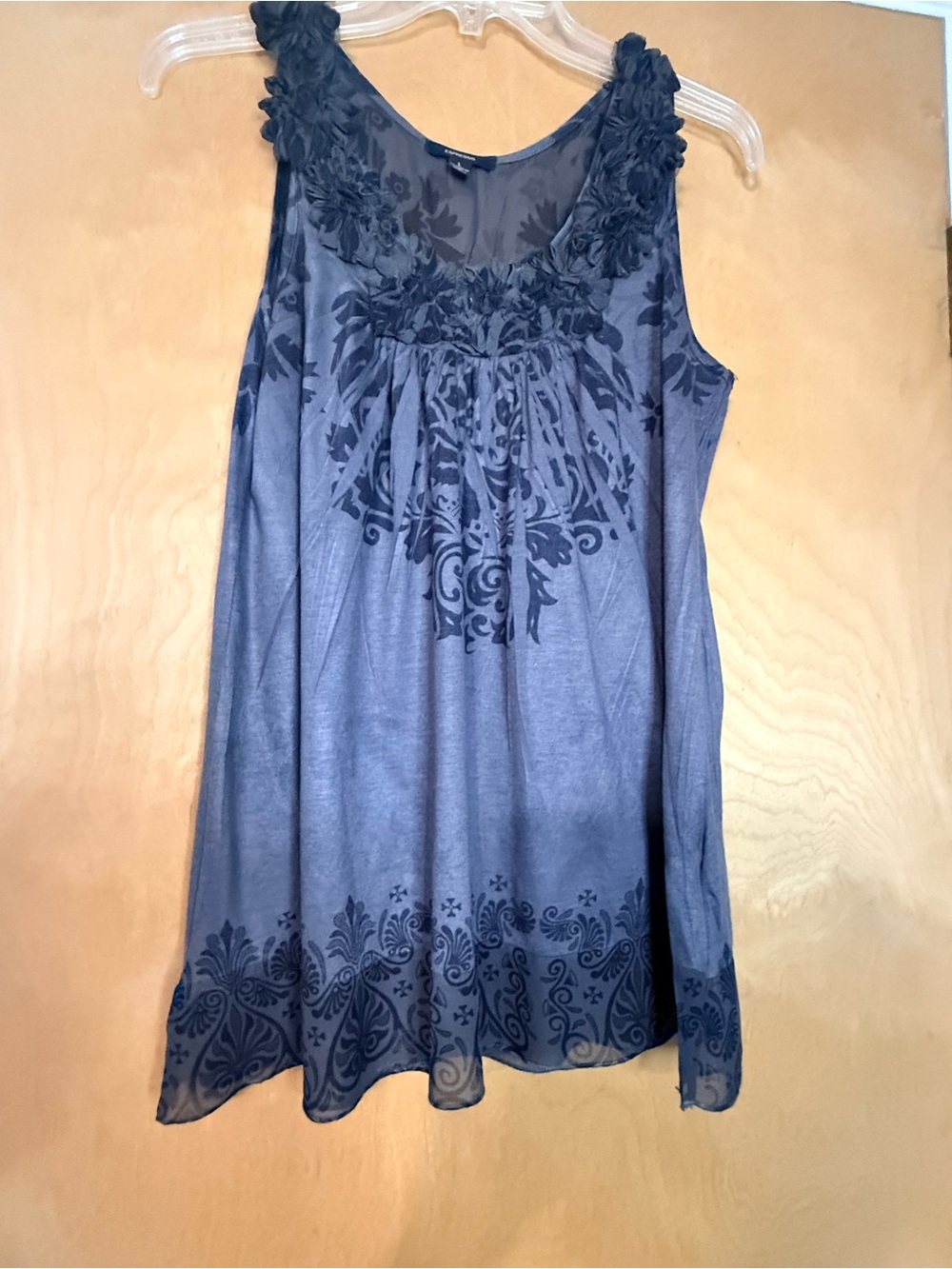 Espresso Grey Floral-Embroidered Sleeveless Camisole